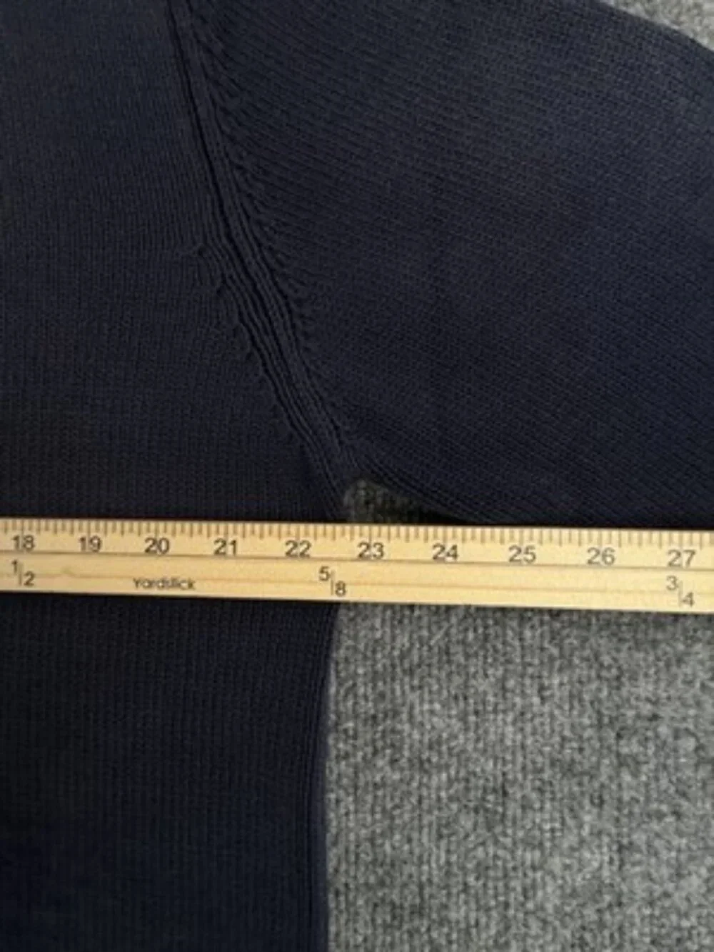 Thomas Burberry Crew Neck Logo Long Sleeve Blue Pullover Men Large Sweater Knit